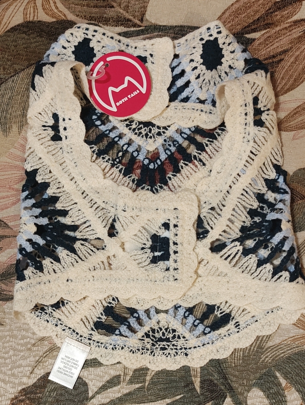 PETS: DOG CROCHET SHIRT - BLUE DIAMONDS - Picture 12 of 16